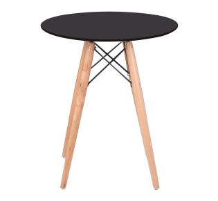 ART Wood Tραπέζι, Πόδια Οξιά Φυσικό, Επιφάνεια MDF Μαύρο 2