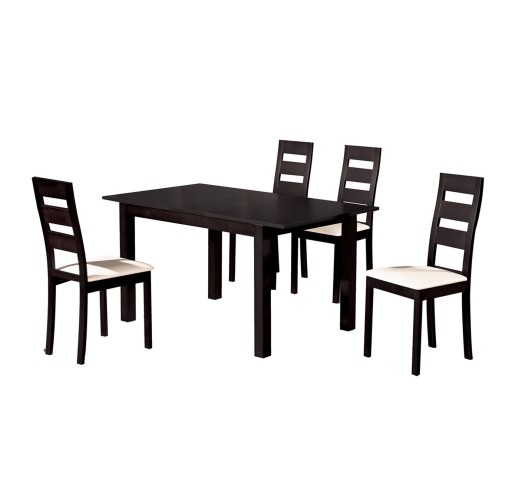 MILLER Set (Table 120+30x80+4 Chairs) Dark Walnut