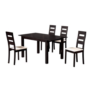 MILLER Set (Table 120+30x80+4 Chairs) Dark Walnut