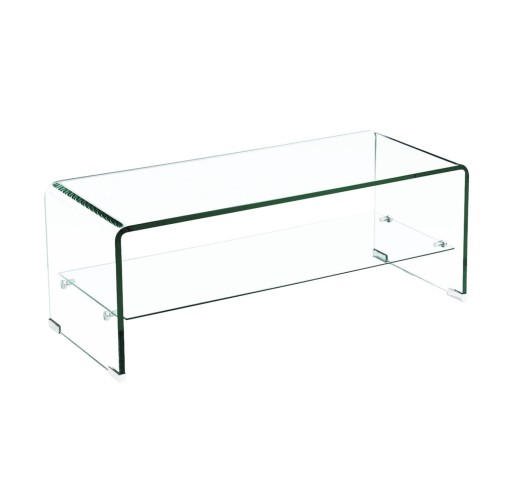 GLASSER Τραπεζάκι Σαλονιού Καθιστικού 100x50x43cm - Ράφι 12/8mm