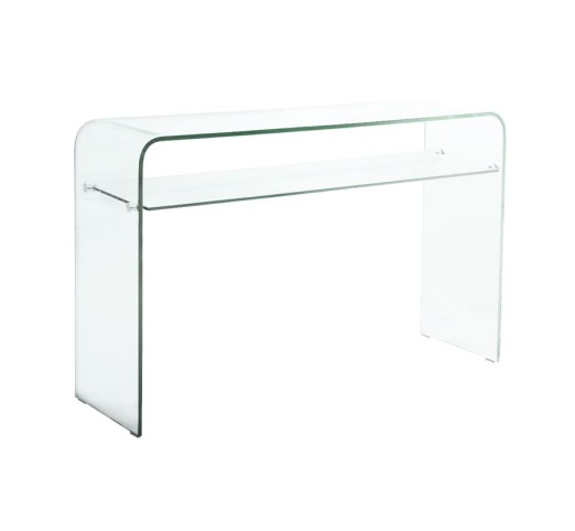 GLASSER Clear Console with Shelf 110x35x75cm