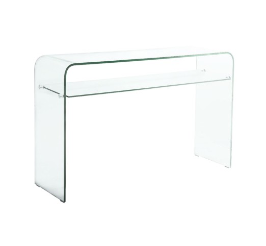 GLASSER Clear Console with Shelf 110x35x75cm