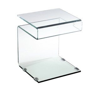 GLASSER Clear Side Table 42x38x48cm