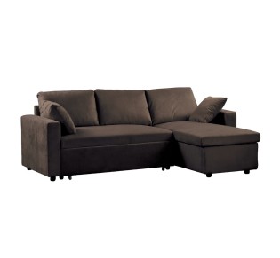 MONTREAL Reversible Corner Sofabed Dark Brown Microfiber 2