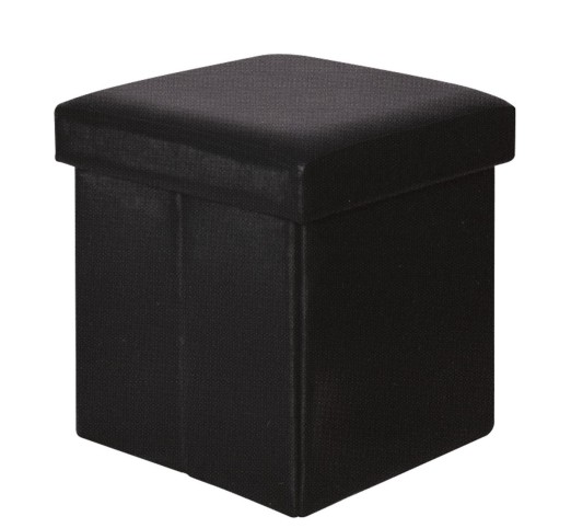 ORION Storage Ottoman Pu Black