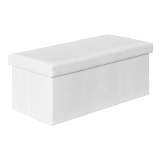 ORION Storage Ottoman PU White 80x38x38cm