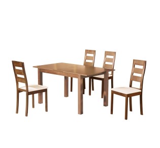 MILLER Set (Table 120+30x80+4 Chairs) Honey Oak