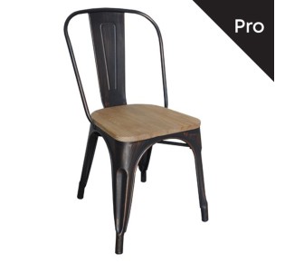 RELIX Wood Natural Oak Καρέκλα Μέταλλο Βαφή Antique Black 2