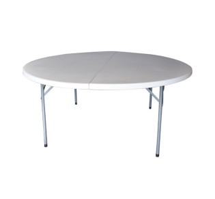 BLOW-R Catering Round Folding Table Ø181cm / Metal Painted Grey - HDPE White 45mm