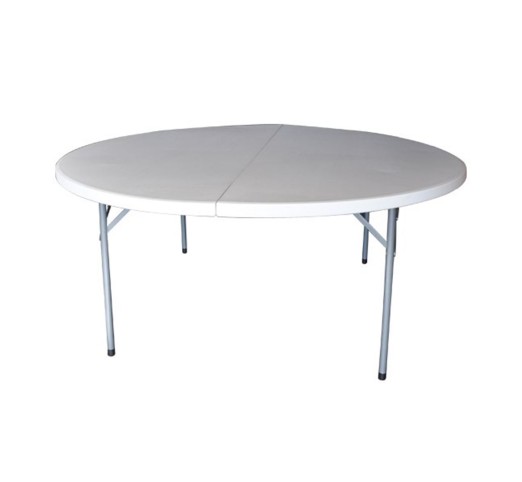 BLOW-R Catering Round Folding Table Ø181cm / Metal Painted Grey - HDPE White 45mm