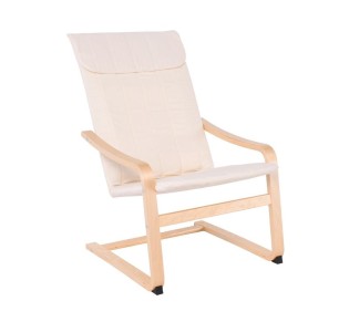 HAMILTON Armchair Natural - Birch / Fabric White