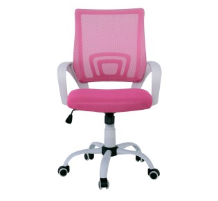 BF2101-S (with relax) Office Chair White Steel Base/Pink Mesh