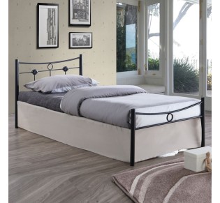 DUGAN Bed 90x200 Metal Texture Black