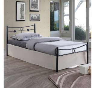 DUGAN Bed 90x200 Metal Texture Black 2