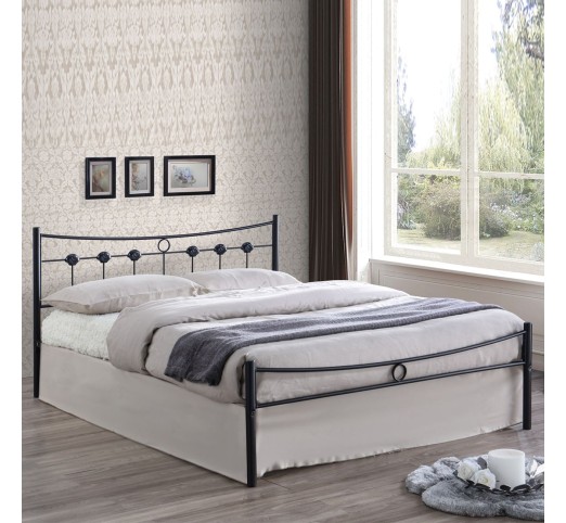 DUGAN Bed for Mattress 150x200cm / Black Paint - Metal