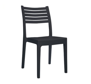 OLIMPIA Καρέκλα Τραπεζαρίας Κήπου Στοιβαζόμενη, PP - UV Protection, Απόχρωση Ανθρακί