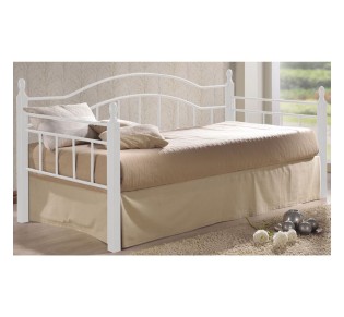 VINCENT Daybed Κρεβάτι Μονό Μέταλλο Βαφή Άσπρο, Ξύλο 'Ασπρο