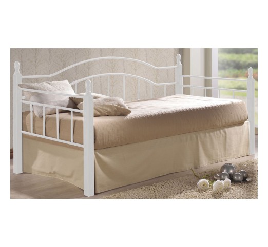 VINCENT Daybed Κρεβάτι Μονό Μέταλλο Βαφή Άσπρο, Ξύλο 'Ασπρο