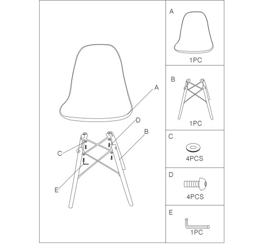 ART Wood Chair Pc Clear