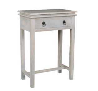 MAISON CONSOLE Έπιπλο Κονσόλα 1 Συρτάρι, Ξύλο Mango Antique Άσπρο