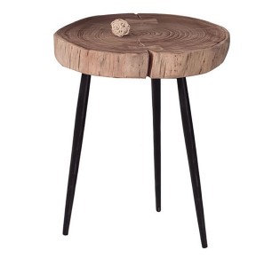 PATEL Side Table +/-34x33 H.40 Acacia Natural Finish (Black Paint)