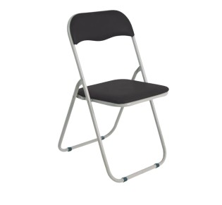 LINDA Folding Chair Black Pvc (Grey Paint) 2