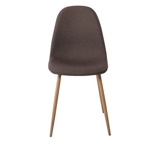 CELINA Natural Metal Chair, Gold Brown Fabric