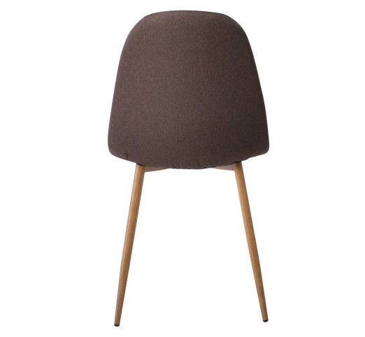 CELINA Natural Metal Chair, Gold Brown Fabric