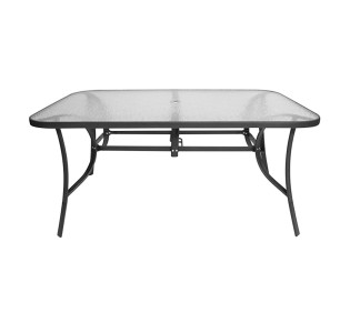 ASTOR Τραπέζι Dining 150x90cm / Μεταλλικό Ανθρακί - Γυαλί 2