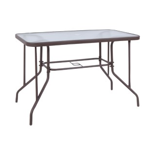 BALENO Τραπέζι Κήπου Βεράντας, Μέταλλο Βαφή Καφέ