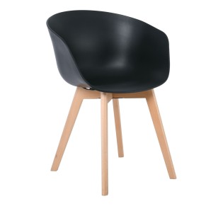 OPTIM Armchair PP Black (wooden leg) 2