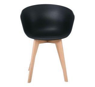 OPTIM Armchair PP Black (wooden leg)