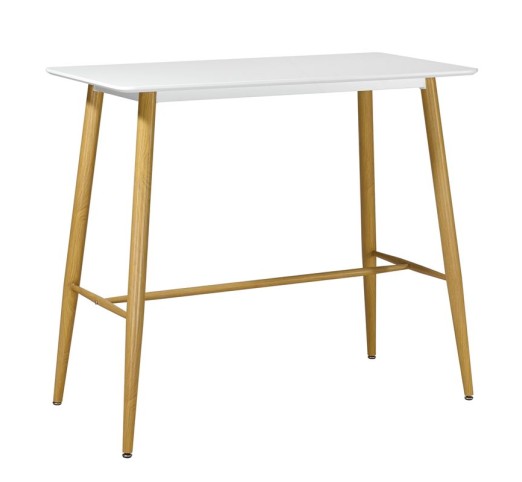 LAVIDA Τραπέζι BAR 120x60cm / Μέταλλο Βαφή Φυσικό - Άσπρο MDF