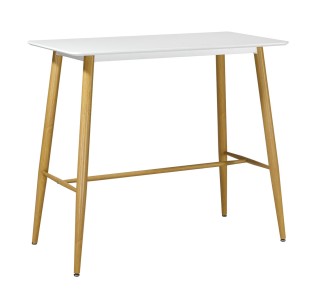 LAVIDA Τραπέζι BAR 120x60cm / Μέταλλο Βαφή Φυσικό - Άσπρο MDF 2