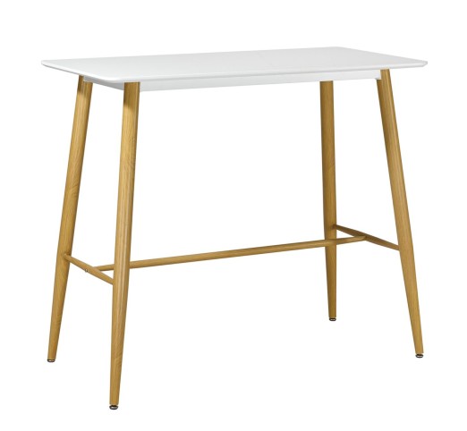 LAVIDA Bar Table 120x60cm / Metal Natural - White
