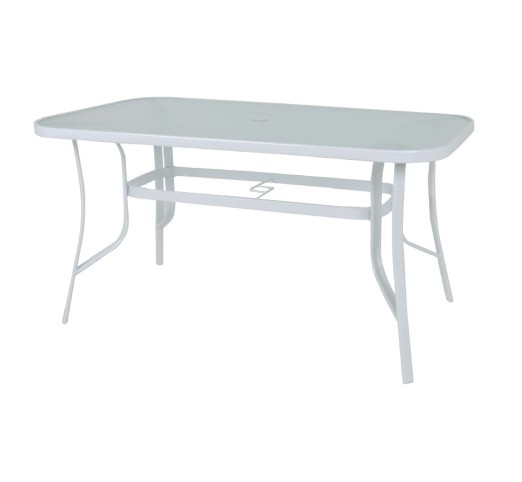 RIO Table 140x80cm Metal White