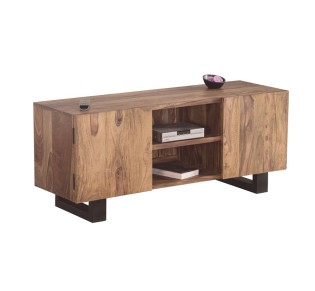 NELSON TV Board 130x43x55 Acacia Natural Finish (Black Paint)