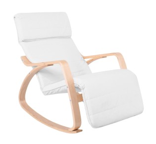 HAMILTON Super Relax Armchair Natural / Birch - Fabric White 2