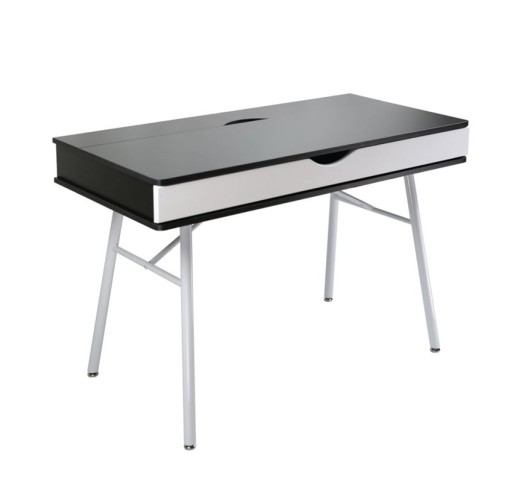 ΓΡΑΦΕΙΟ Η/Υ Μέταλλο Βαφή Άσπρο, Melamine Wenge