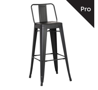 RELIX Bar Stool w/Back Steel Black Matte 2