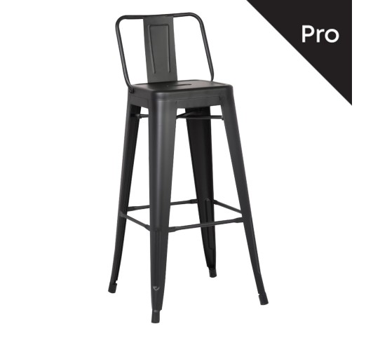 RELIX Bar Stool w/Back Steel Black Matte
