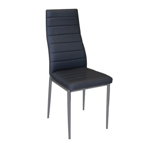 JETTA Chair Black PVC 4pcs/ctn - Silver paint