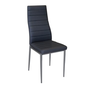 JETTA Chair Black PVC 4pcs/ctn - Silver paint
