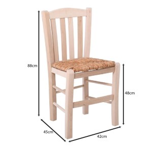 CASA Chair Unpainted with Rush Seat
