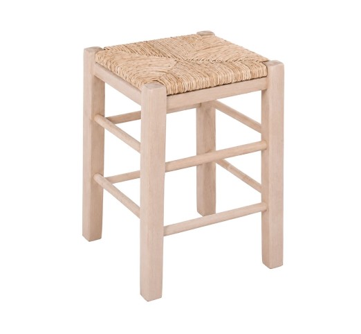 TAVERNA Stool H50cm Unpainted with Rush Seat