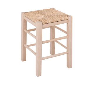 TAVERNA Stool H50cm Unpainted with Rush Seat