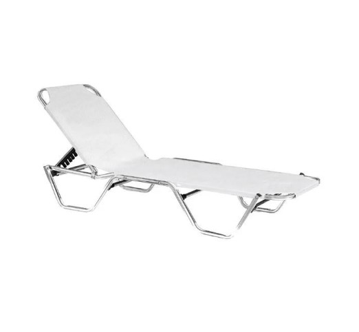 CRETA ALU Lounger / White Textilene