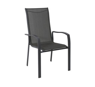 VERONA Dining Armchair Steel Dark Grey/Textilene Grey 2