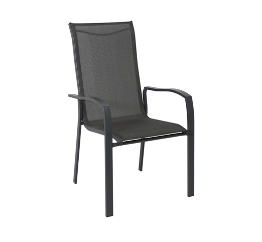 VERONA Dining Armchair Steel Dark Grey/Textilene Grey