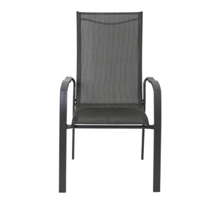 VERONA Dining Armchair Steel Dark Grey/Textilene Grey